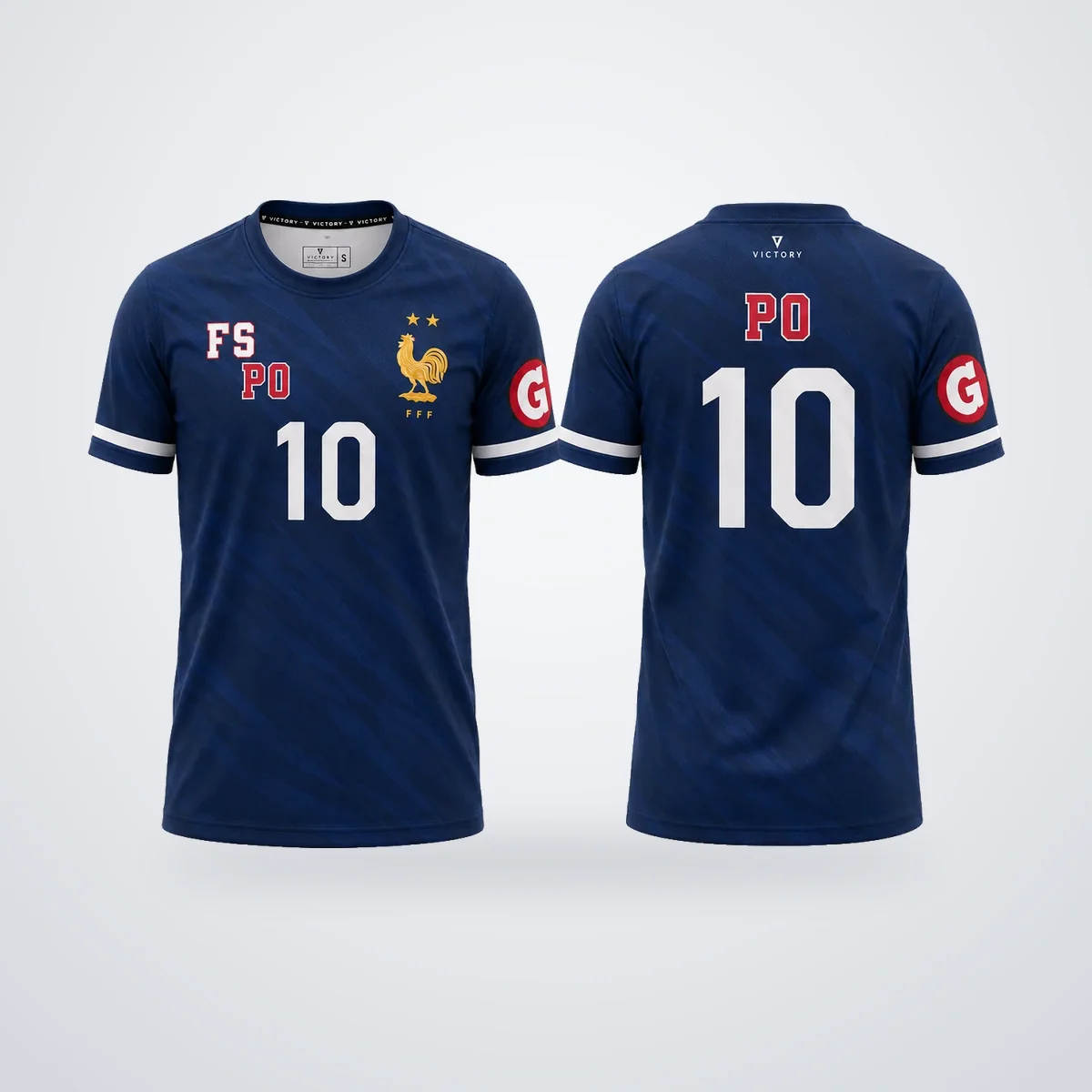 Camiseta de fútbol sublimada, estilo selección de Francia