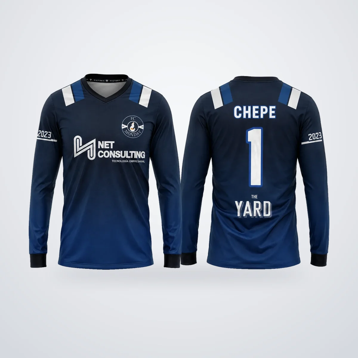 Camisa manga larga sublimada, diseño Net Consulting